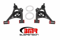 BMR 79-93 AA037 Non-adjustable Lower A-arms with Spring Pocket, Non-adjustable, Poly Busishings, Tall Ball Joint (Black Hammertone)